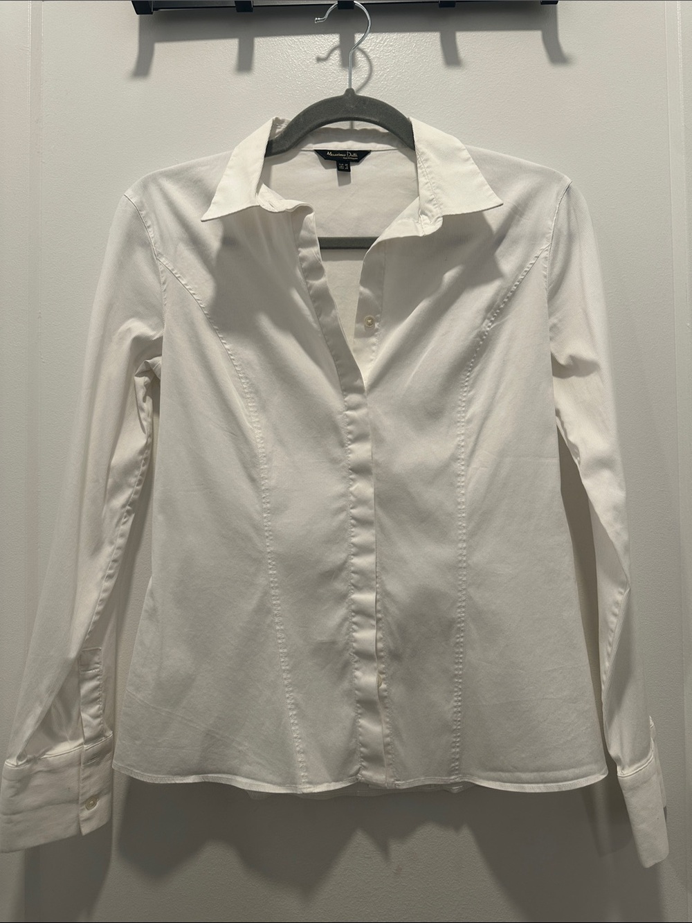 Massimo Dutti White Button Down Blouse Size 6